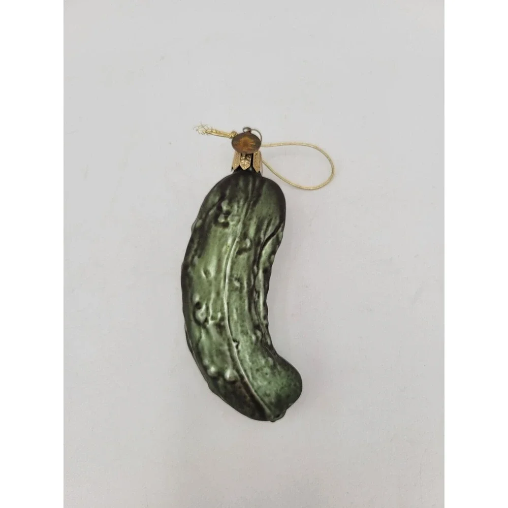 Green‎ Glass Pickle Christmas Tree Ornament 4